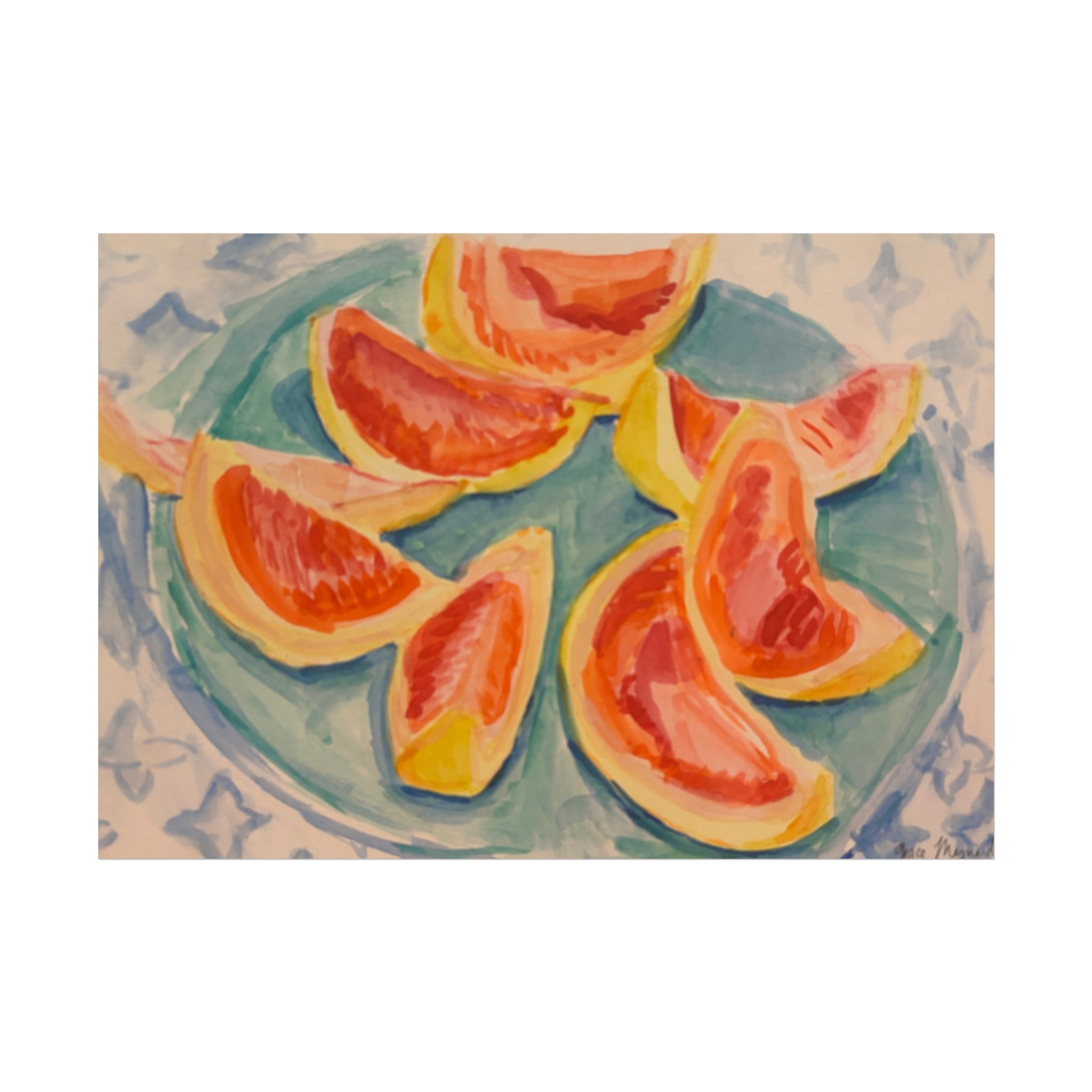 Grapefruit Watercolor Fine Art Poster