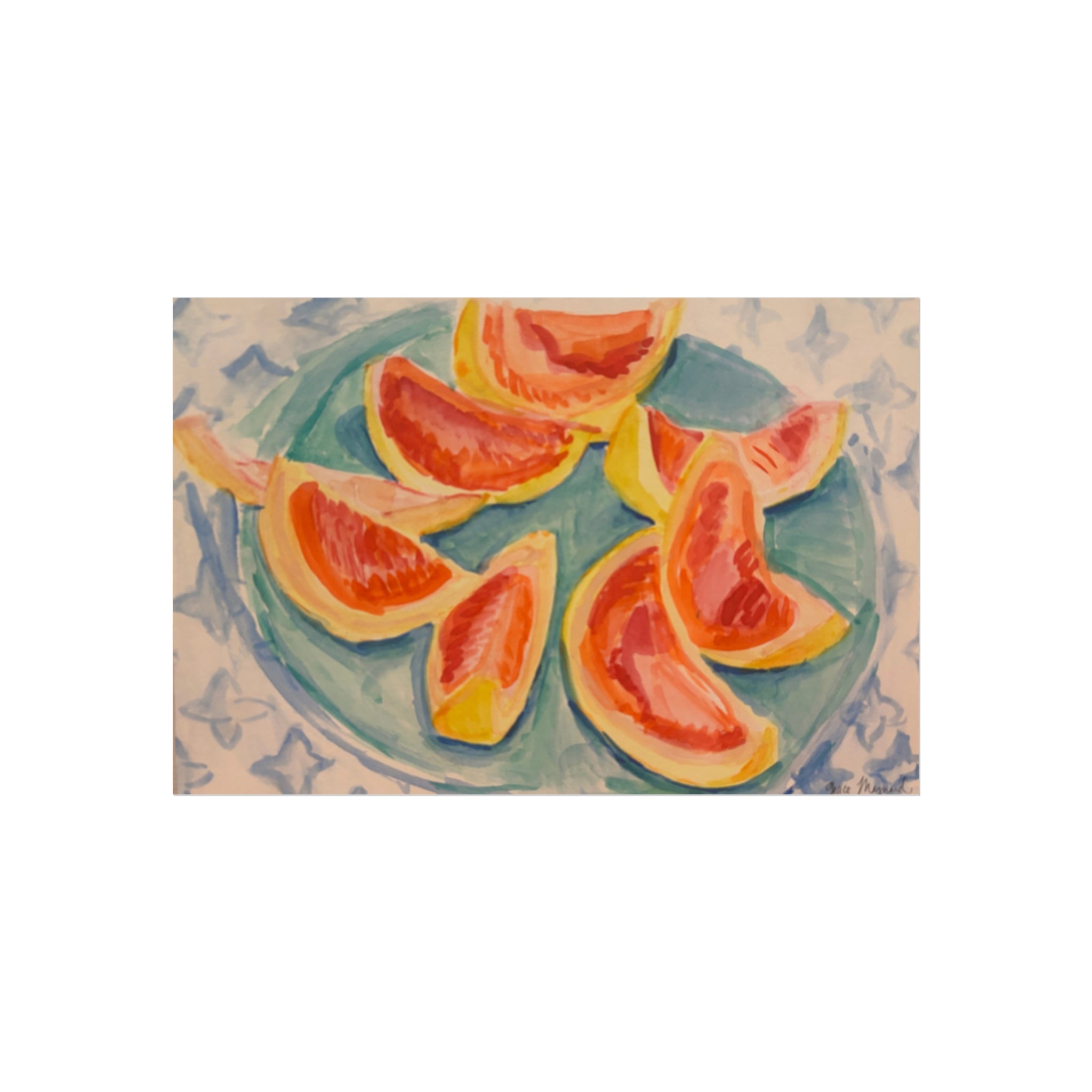 Grapefruit Watercolor Fine Art Poster