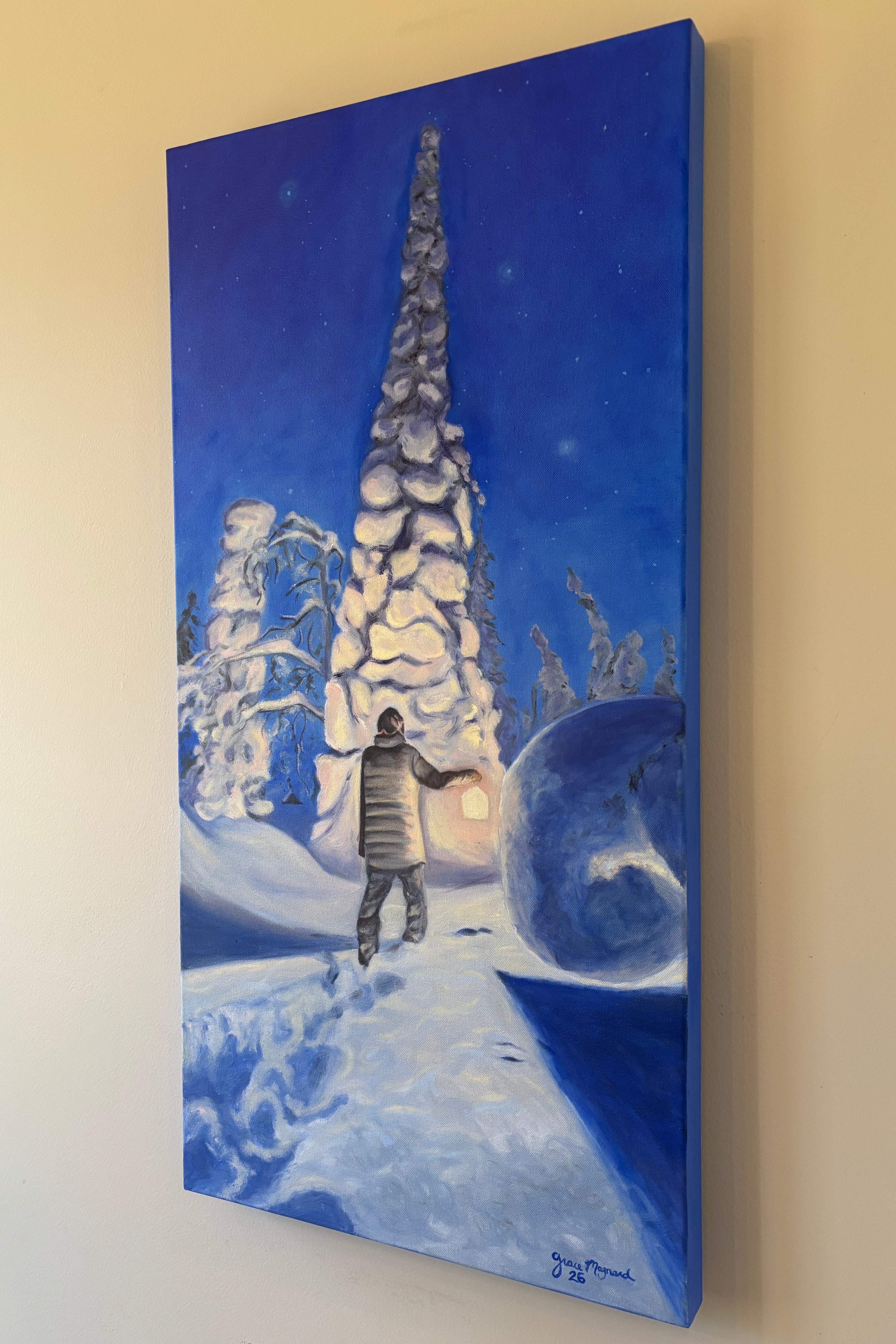 Winternight Journey, 18" x 36" Oil on Canvas