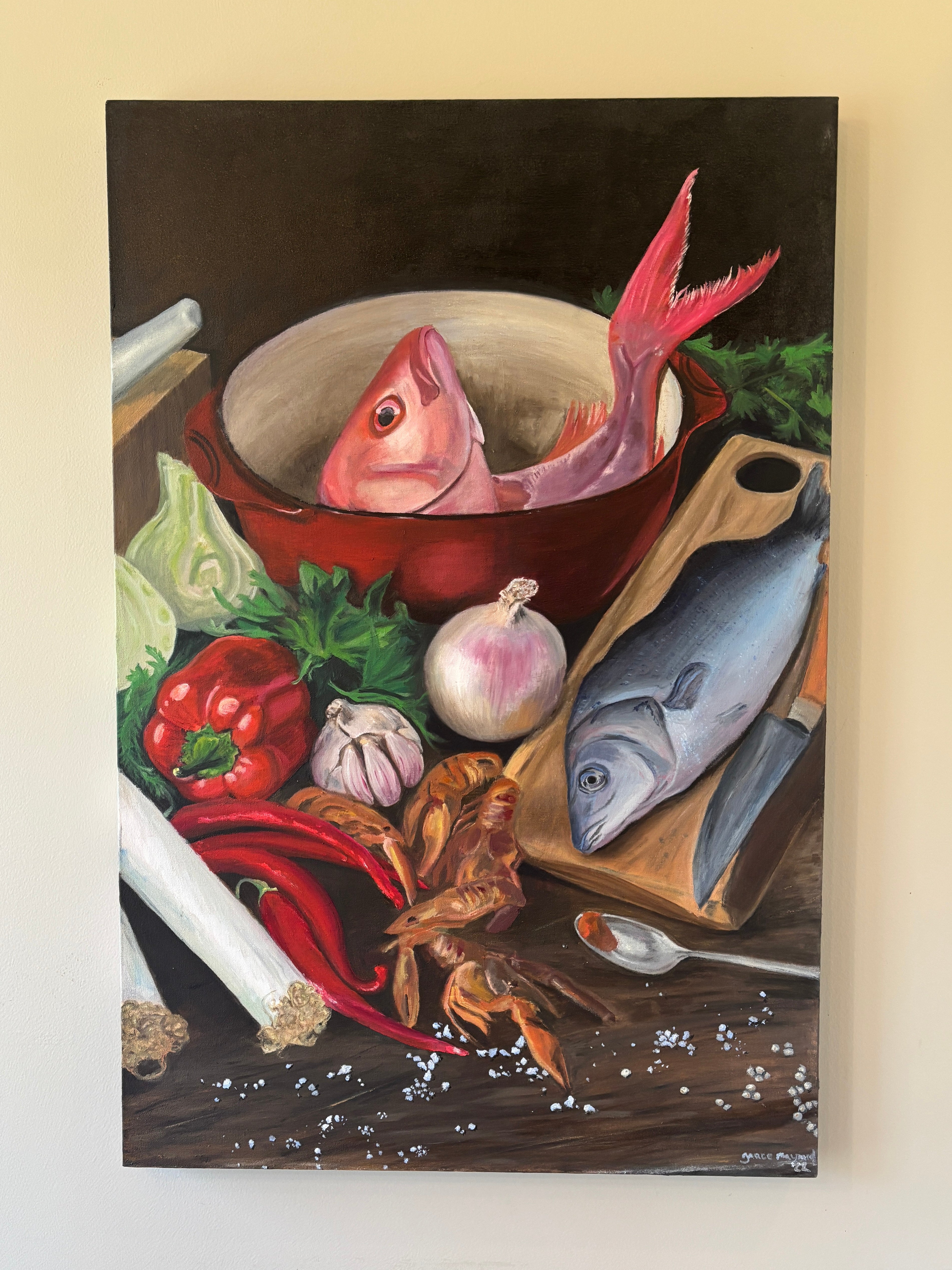 Peanut Butter and Jellyfish, 24” x 36” Oil on Canvas