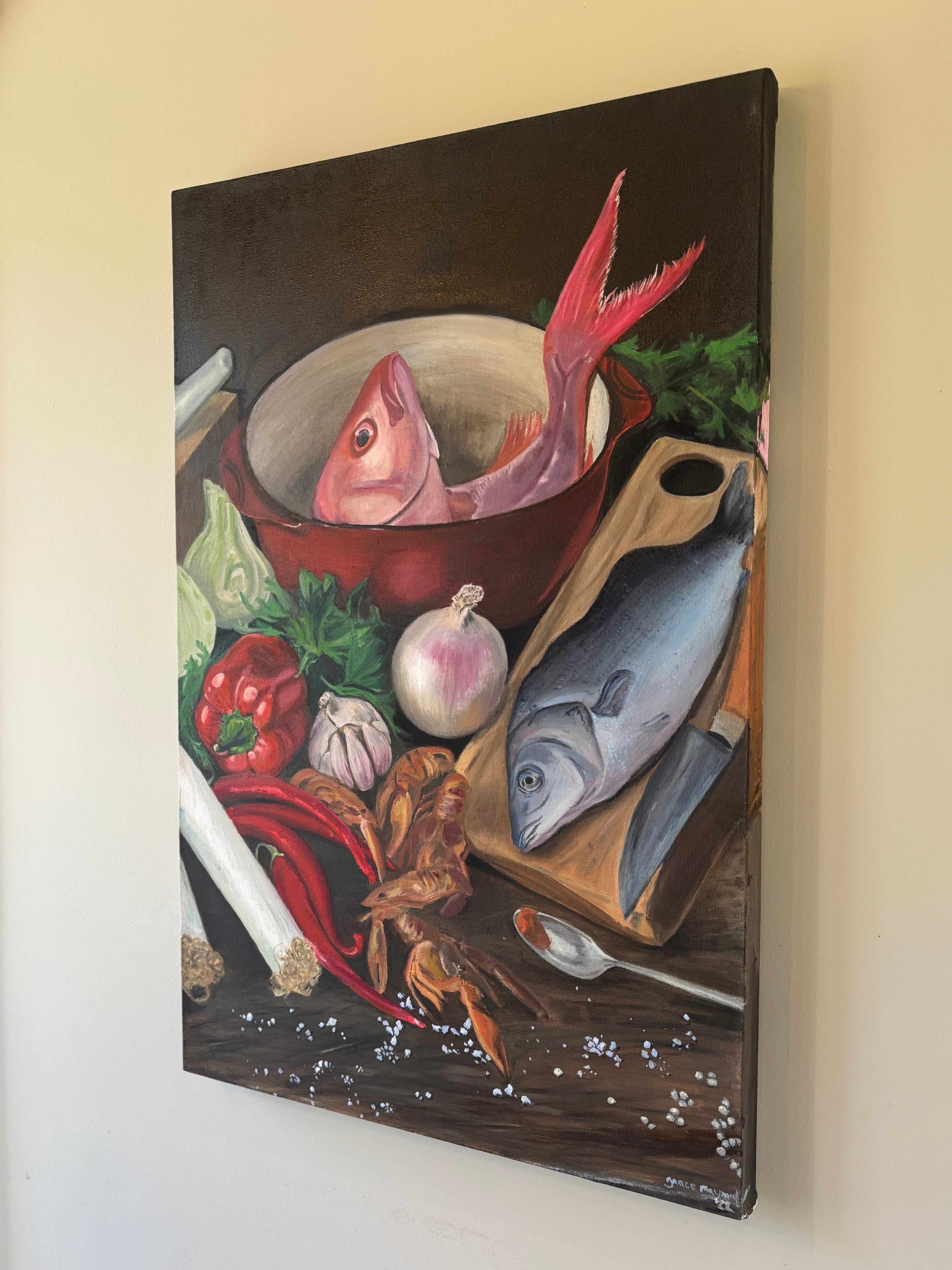 Peanut Butter and Jellyfish, 24” x 36” Oil on Canvas