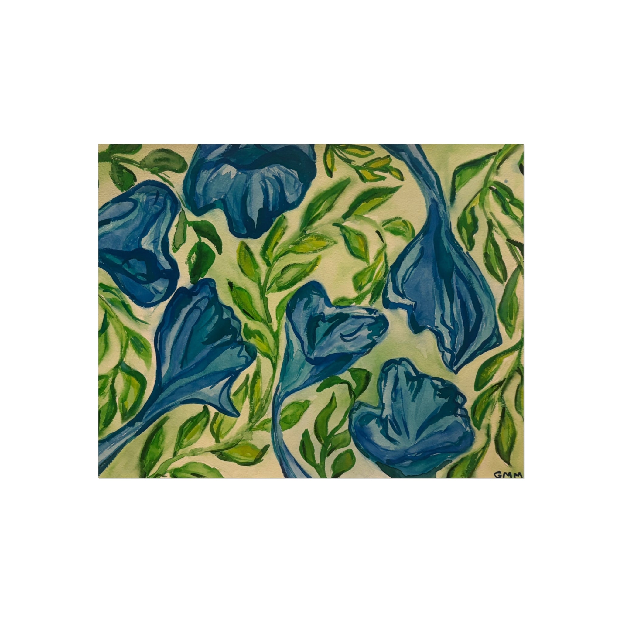 Blue Flowers Giclee Art Print