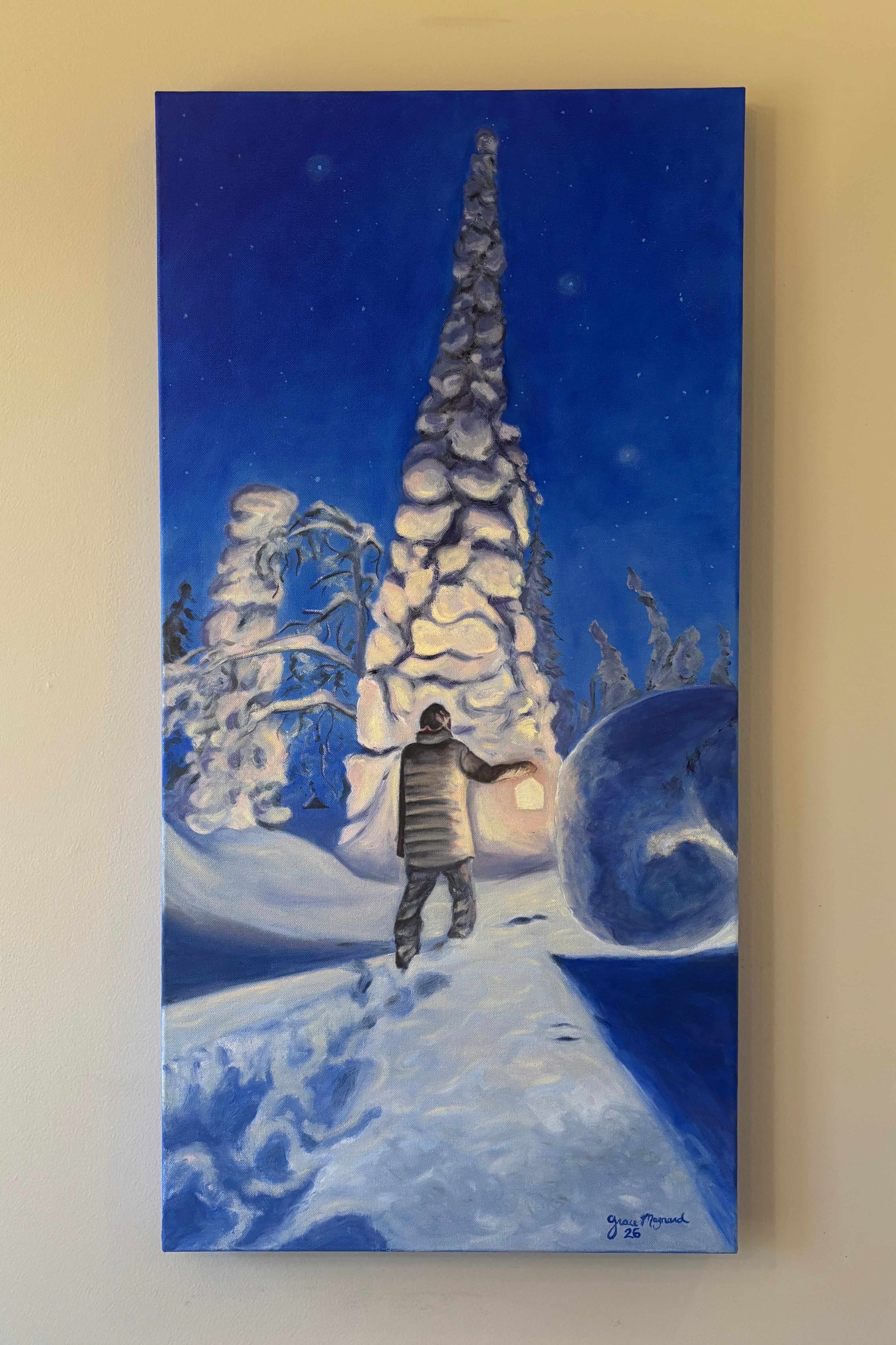 Winternight Journey, 18" x 36" Oil on Canvas