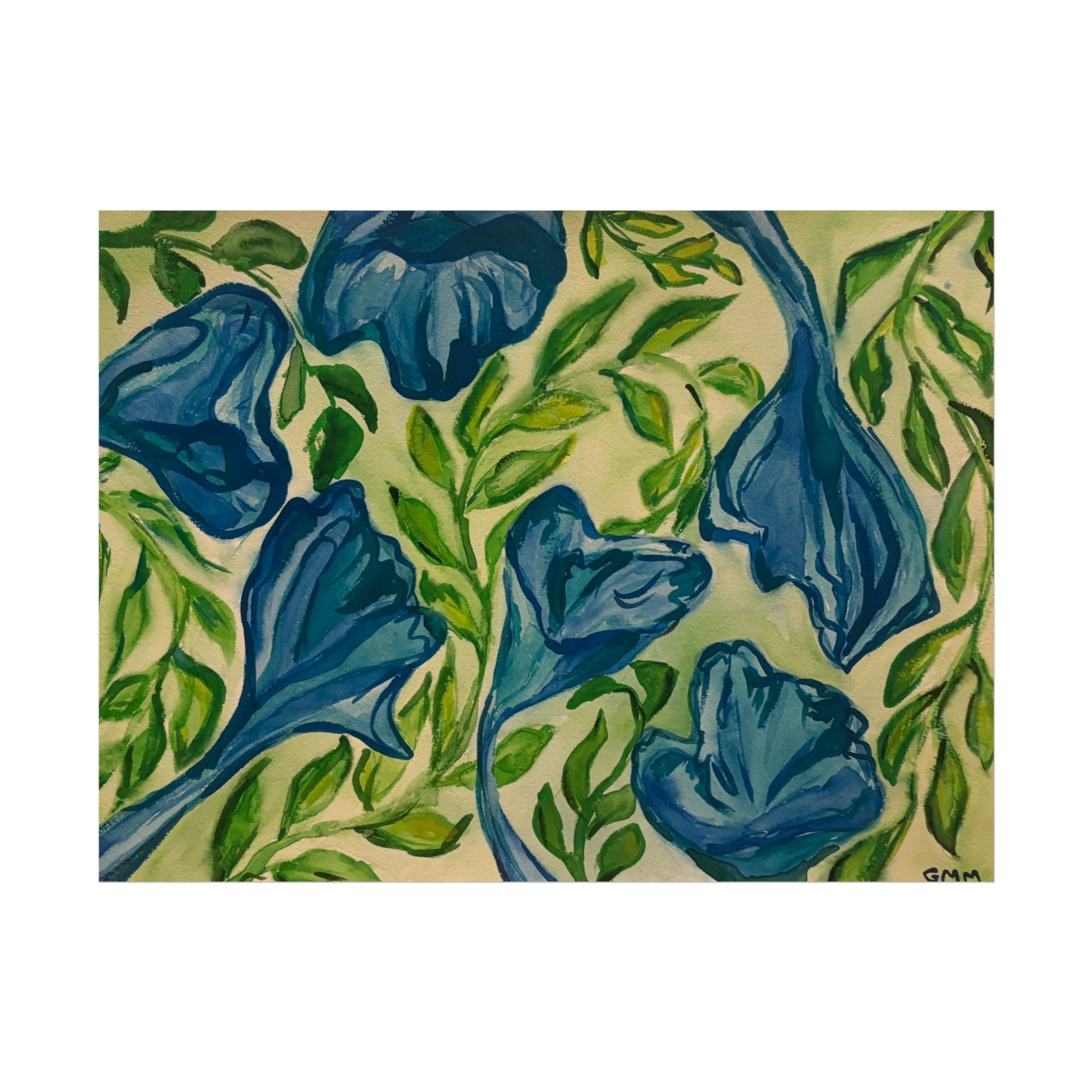 Blue Flowers Giclee Art Print